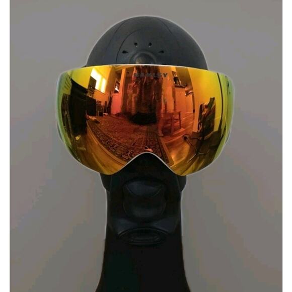 NEW 2012 Oakley Air Brake Goggles Flight Deck Fire Iridium Lens Whte O Frame M/L - Picture 2 of 15